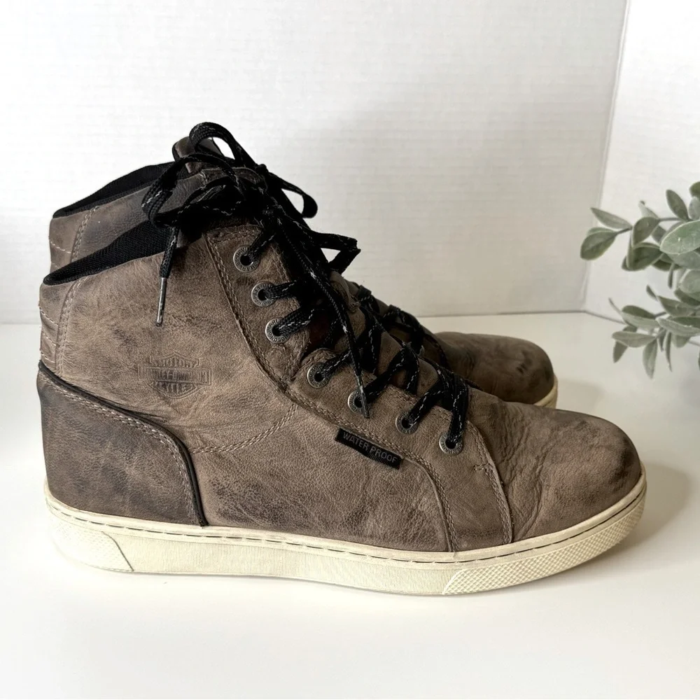 Harley-Davidson® Men's Midland Grey WP Motorcycle Boots D96166 High Top US 9M